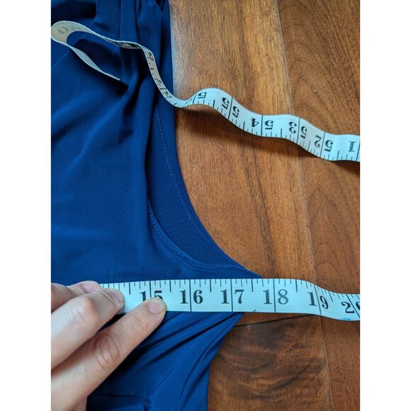 Lauren Ralph Lauren Royal Blue Faux-Wrap Ruched Side Dress — Size 8 - Picture 5 of 6